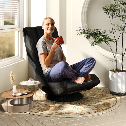360? Swivel Gaming Chair with 4 Adjustable Position-Black and Gray