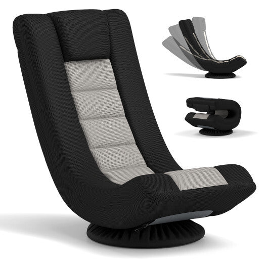 360? Swivel Gaming Chair with 4 Adjustable Position-Black and Gray