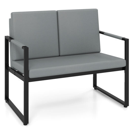 Modern Loveseat Sofa 2 Seater Small Couch-Brown