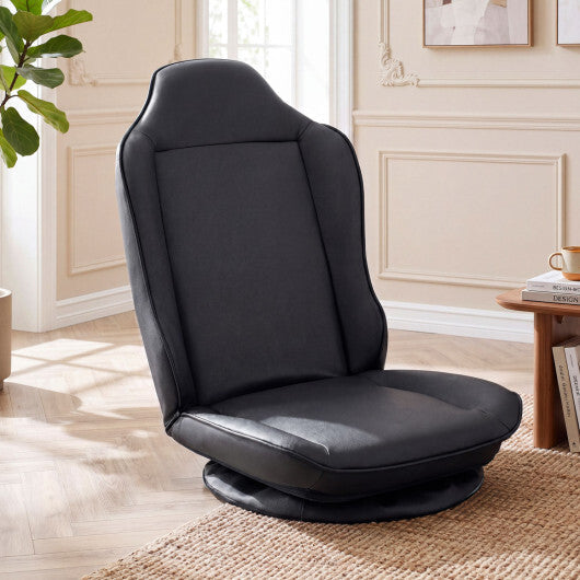 360 Swivel Floor Gaming Chair with 5-Level Adjustable Backrest-Black