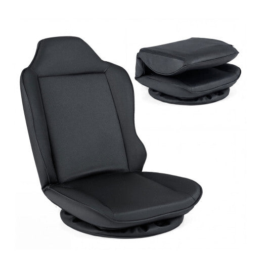 360 Swivel Floor Gaming Chair with 5-Level Adjustable Backrest-Black