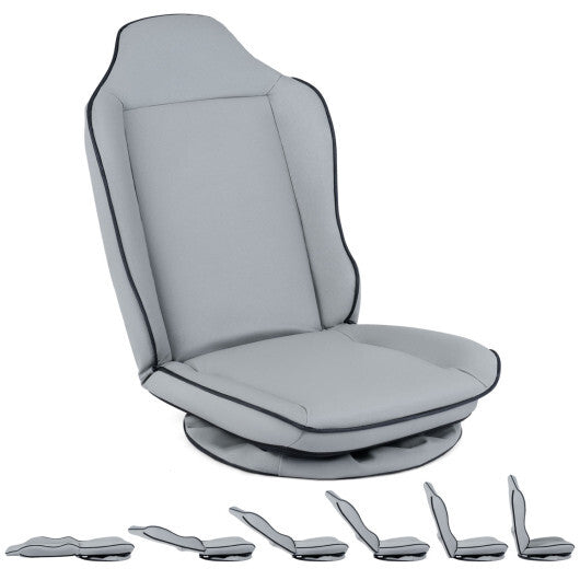 360 Swivel Floor Gaming Chair with 5-Level Adjustable Backrest-Black