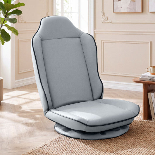 360 Swivel Floor Gaming Chair with 5-Level Adjustable Backrest-Black