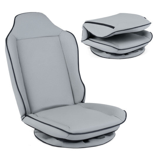 360 Swivel Floor Gaming Chair with 5-Level Adjustable Backrest-Black