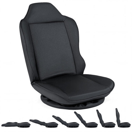 360 Swivel Floor Gaming Chair with 5-Level Adjustable Backrest-Black
