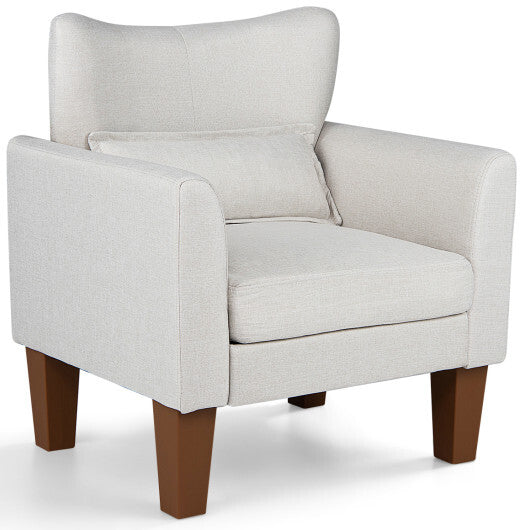 Modern Accent Chair with Removable Cushion & Pillow for Living Room-Gray