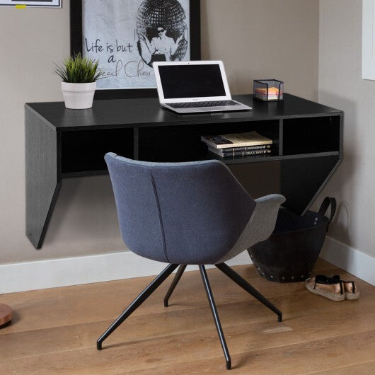 Wall Mounted Floating Computer Table Desk Storage Shelf-White