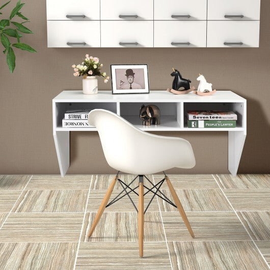 Wall Mounted Floating Computer Table Desk Storage Shelf-White