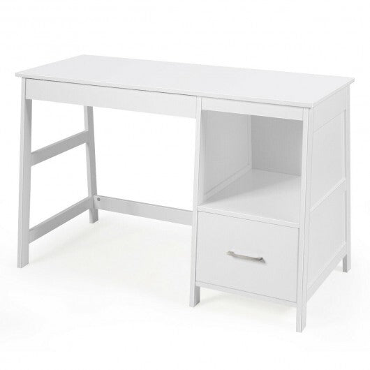 47.5 Inch Modern Home Computer Desk with 2 Storage Drawers-White