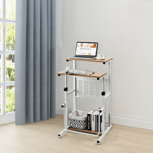 Standing Desk for Small Space Sit Stand Desk with Height Adjustable Desktop