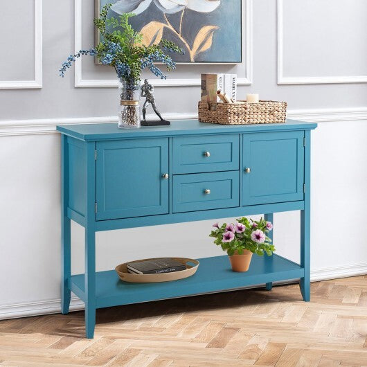 Wooden Sideboard Buffet Console Table  with Drawers and Storage-Gray
