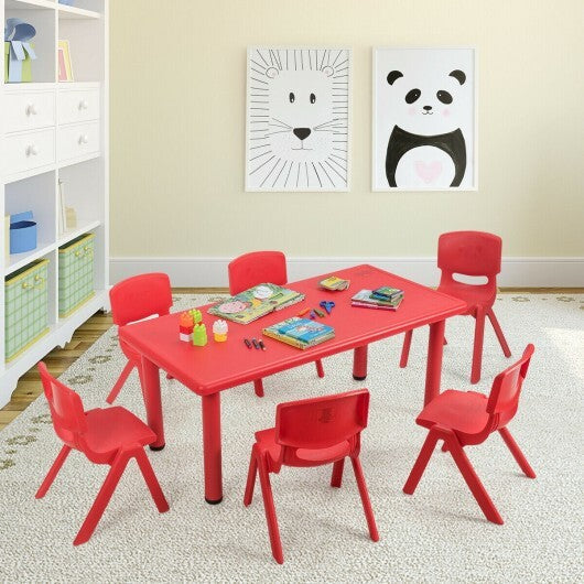 6-pack Kids Plastic Stackable Classroom Chairs-Blue