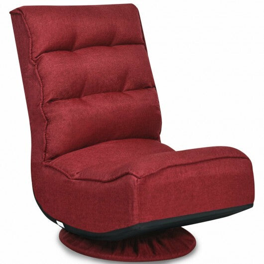 5-Position Folding Floor Gaming Chair-Navy