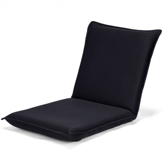 Adjustable 6 Positions Folding Lazy Man Sofa Chair Floor Chair-Black - Color: Black