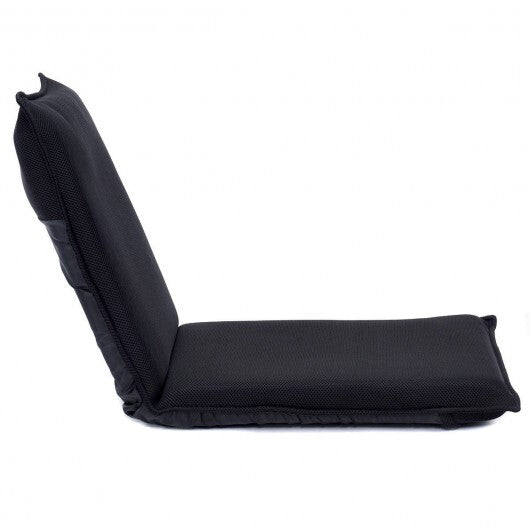 Adjustable 6 Positions Folding Lazy Man Sofa Chair Floor Chair-Black - Color: Black