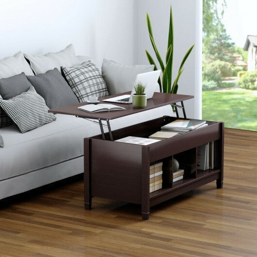 Coffee Table with Hidden Storage Compartment-White