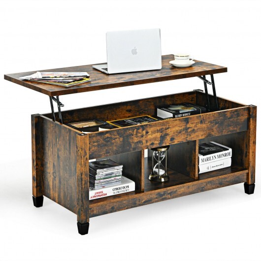 Coffee Table with Hidden Storage Compartment-White