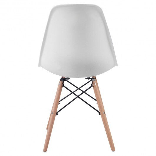 Set of 2 Mid-Century Modern DSW Dining Side Chair-White - Color: White