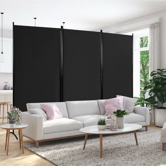 3-Panel Room Divider Folding Privacy Partition Screen for Office Room-White