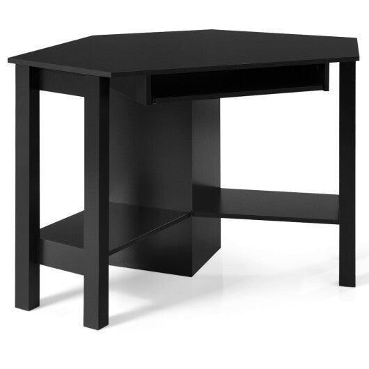 Wooden Study Computer Corner Desk with Drawer-White