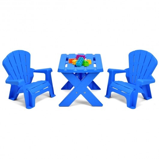 3-Piece Plastic Children Play Table Chair Set-Red