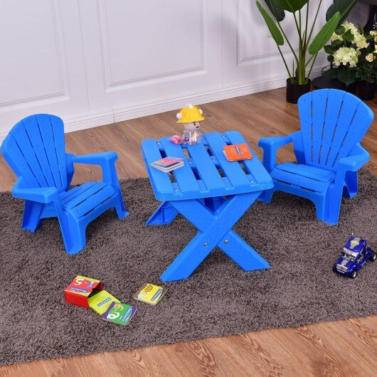3-Piece Plastic Children Play Table Chair Set-Red