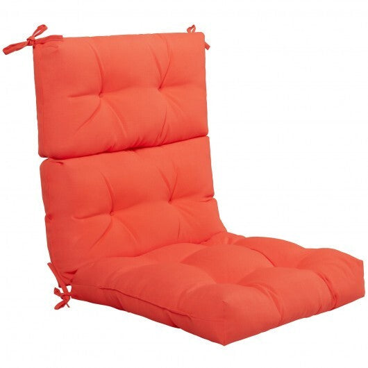 22 x 44 Inch Tufted Outdoor Patio Chair Seating Pad-Orange - Color: Orange
