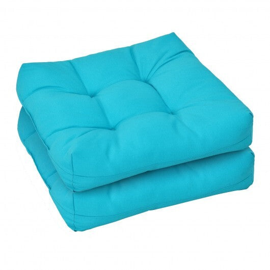 21 Inch x 21 Inch Patio Chair Seat Cushion Pads for Indoor and Outdoor-Turquoise - Color: Turquoise