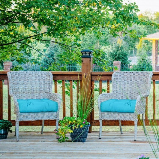 21 Inch x 21 Inch Patio Chair Seat Cushion Pads for Indoor and Outdoor-Turquoise - Color: Turquoise