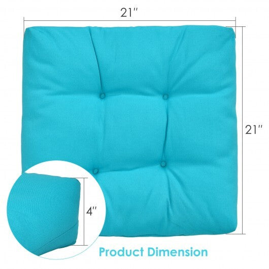 21 Inch x 21 Inch Patio Chair Seat Cushion Pads for Indoor and Outdoor-Turquoise - Color: Turquoise