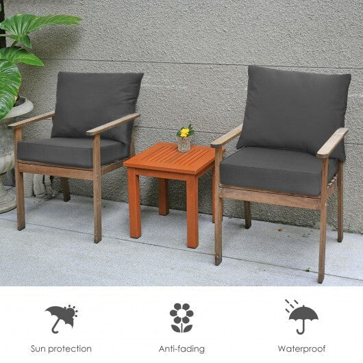 Deep Seat Chair Cushion Pads Set with Rope Belts for Indoor and Outdoor-Gray - Color: Gray