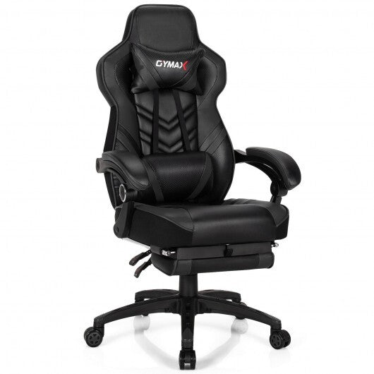 Adjustable Gaming Chair with Footrest for Home Office-Blue