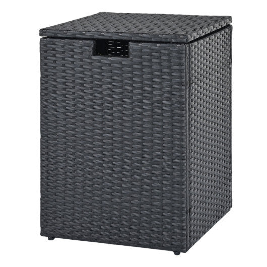Rattan Propane Tank Cover Patio Hideaway Tank Side Table-Brown