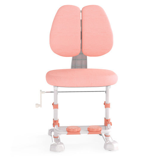 Kids Study Chair with Adjustable Double Backrest and Footrest-Blue