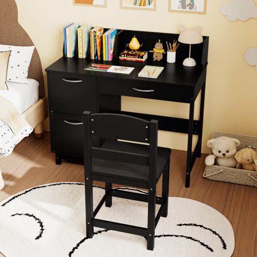 Wooden Kids Study Desk and Chair Set Student Workstation-Pink