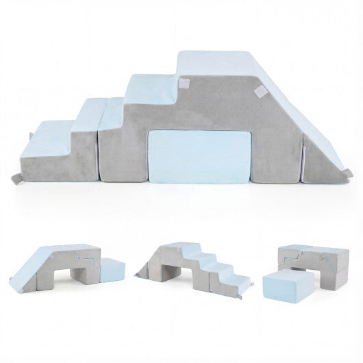 4-in-1 Foam Climbing Blocks Toddler Indoor Climb with Slide-Pink