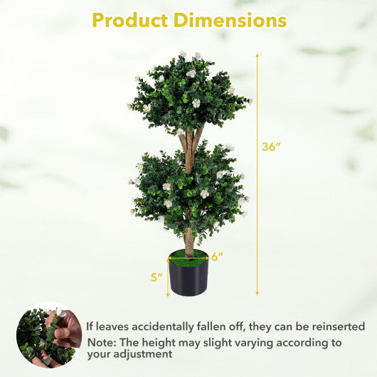 Set of 2 Faux Bush Plant with 41 Blossoms for Home