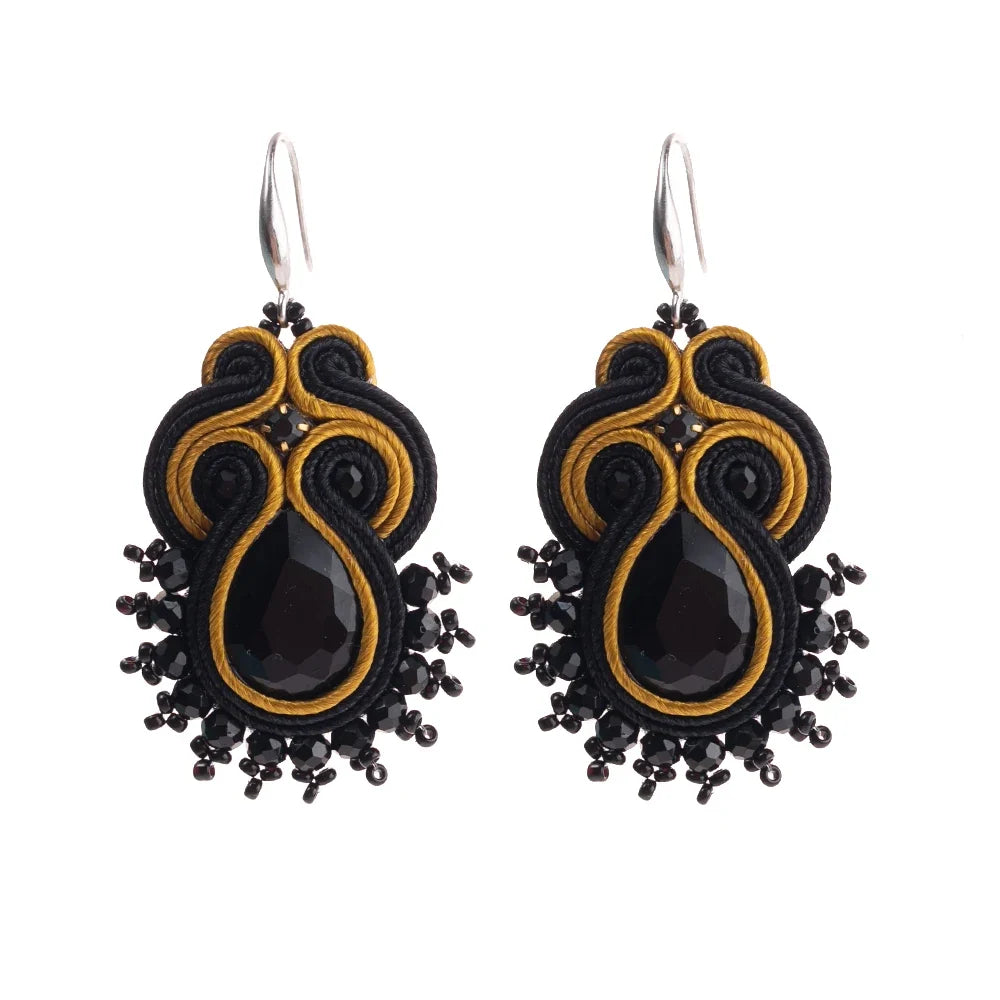Fashion Handmade Jewelry Soutache Earrings Women Dangle Earrings Ethnic Boho Accessories Colorful Earring New Trendy Gift