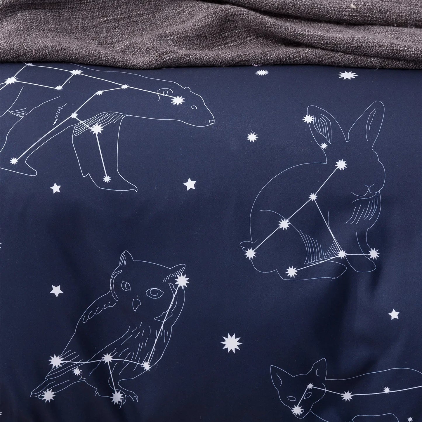 3pcs Set Blue Starry Sky Duvet Cover Bedding Set Double Bed Duvet Cover Twin King Size Bed Constellation Pattern Bed Sheet Set