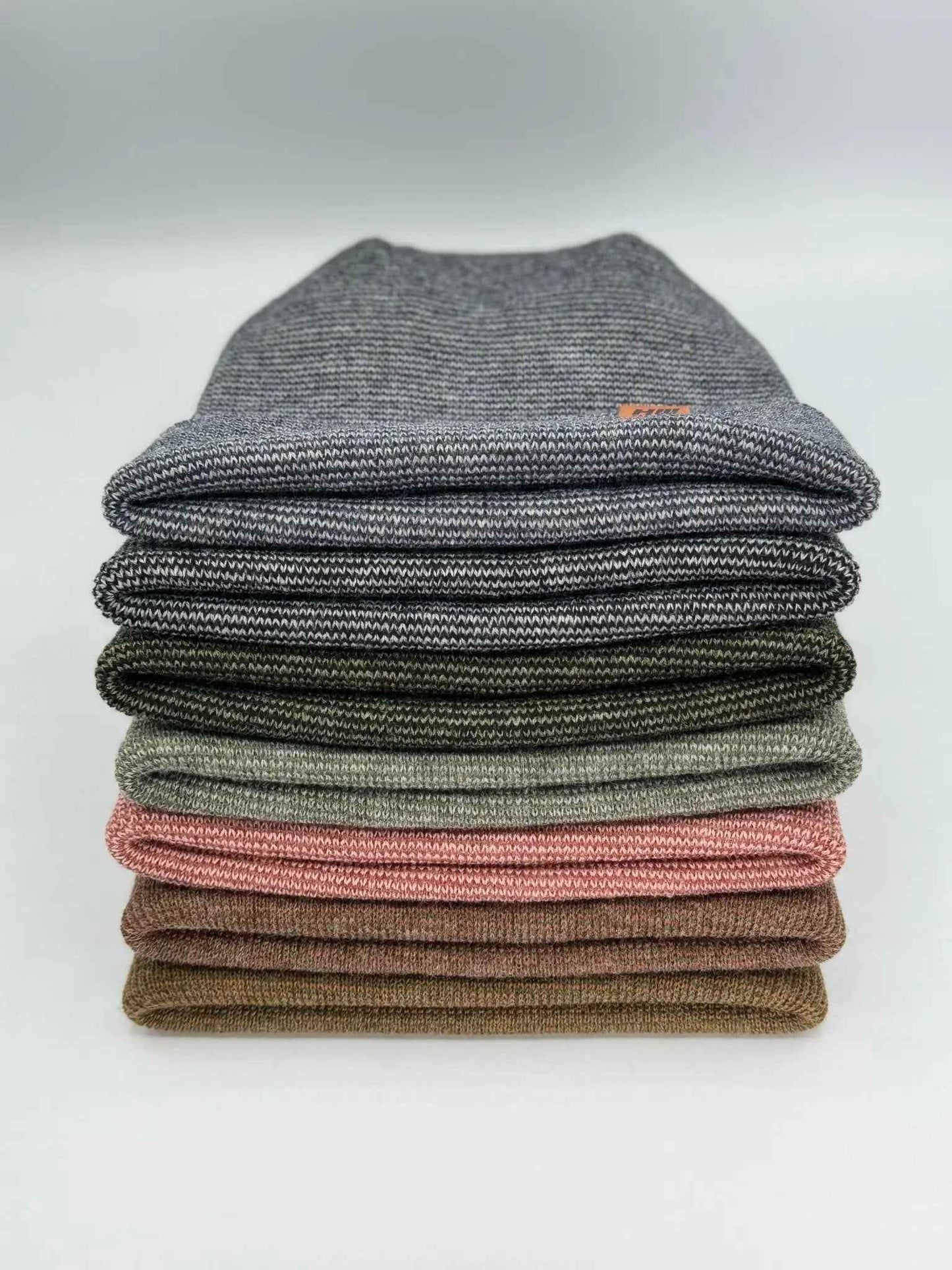 Haakwear H Stitch Fusion Cuffed Beanie / Hat (Patened Design) Burgundy / Green, Made in USA