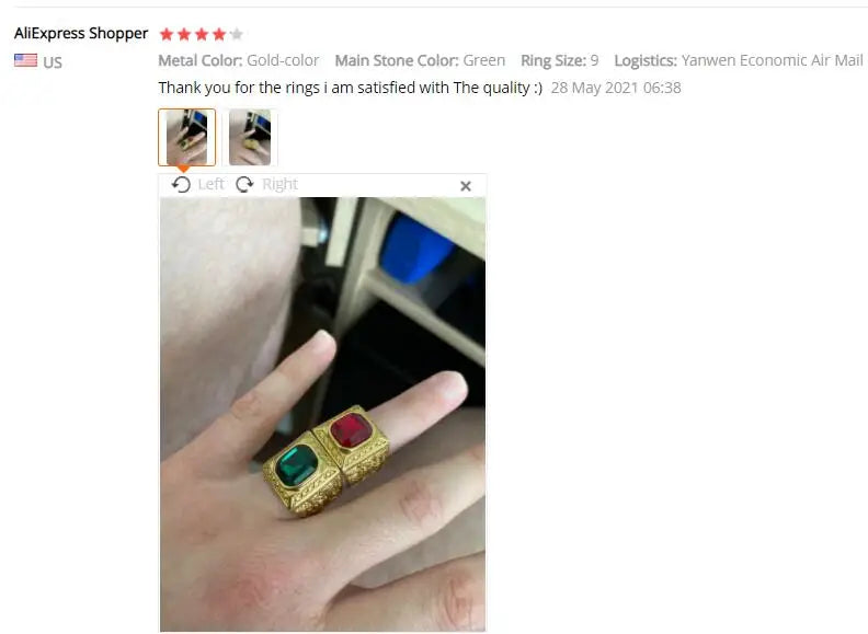 Keisha Lena Gold Plated Titanium Steel Inlay Red Blue Square Stone Men Ring Australian Gem Zirconia Wedding Ring Christmas Gift