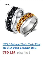 UTAG  Fashion Black/White Ceramic Crystal Wedding Rings Jewelry For Women Girls Rose Gold Stainless Steel Bohemia Rin