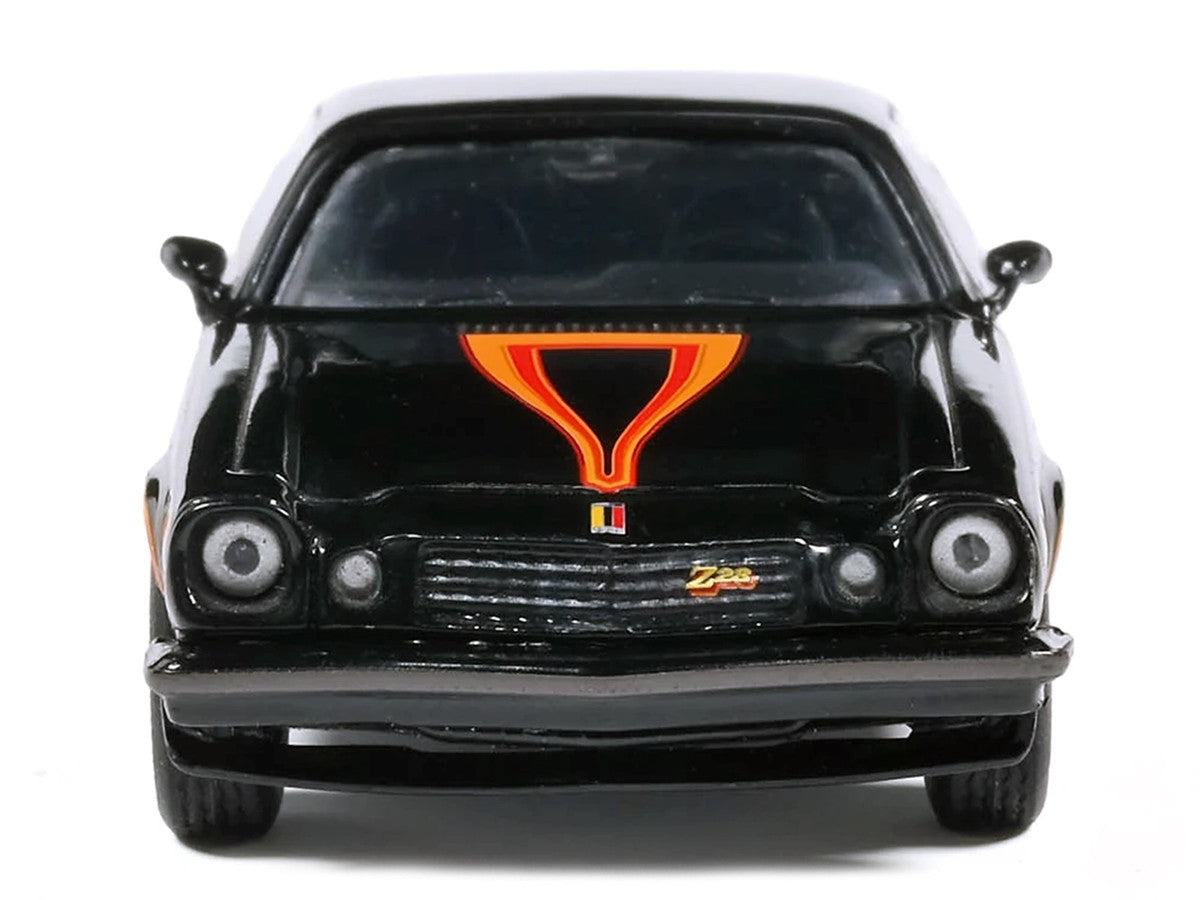 1977 Chevrolet Camaro Z28 Black with Stripes 1/64 Diecast Model Car by IXO Models