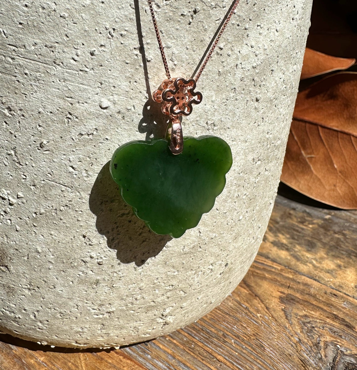 Dark Green Nephrite Jade Butterfly Pendant, 27mm