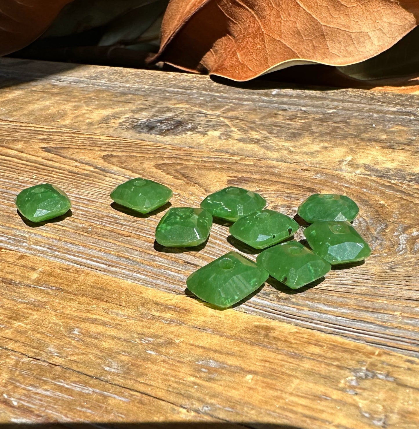 A Grade Faceted Canadian Jade Bead, 11.5x13.5mm