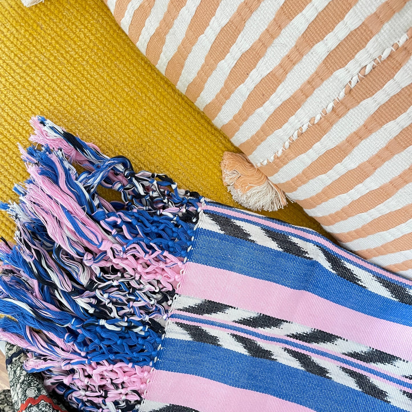 Antigua Pillow - Peach Stripe