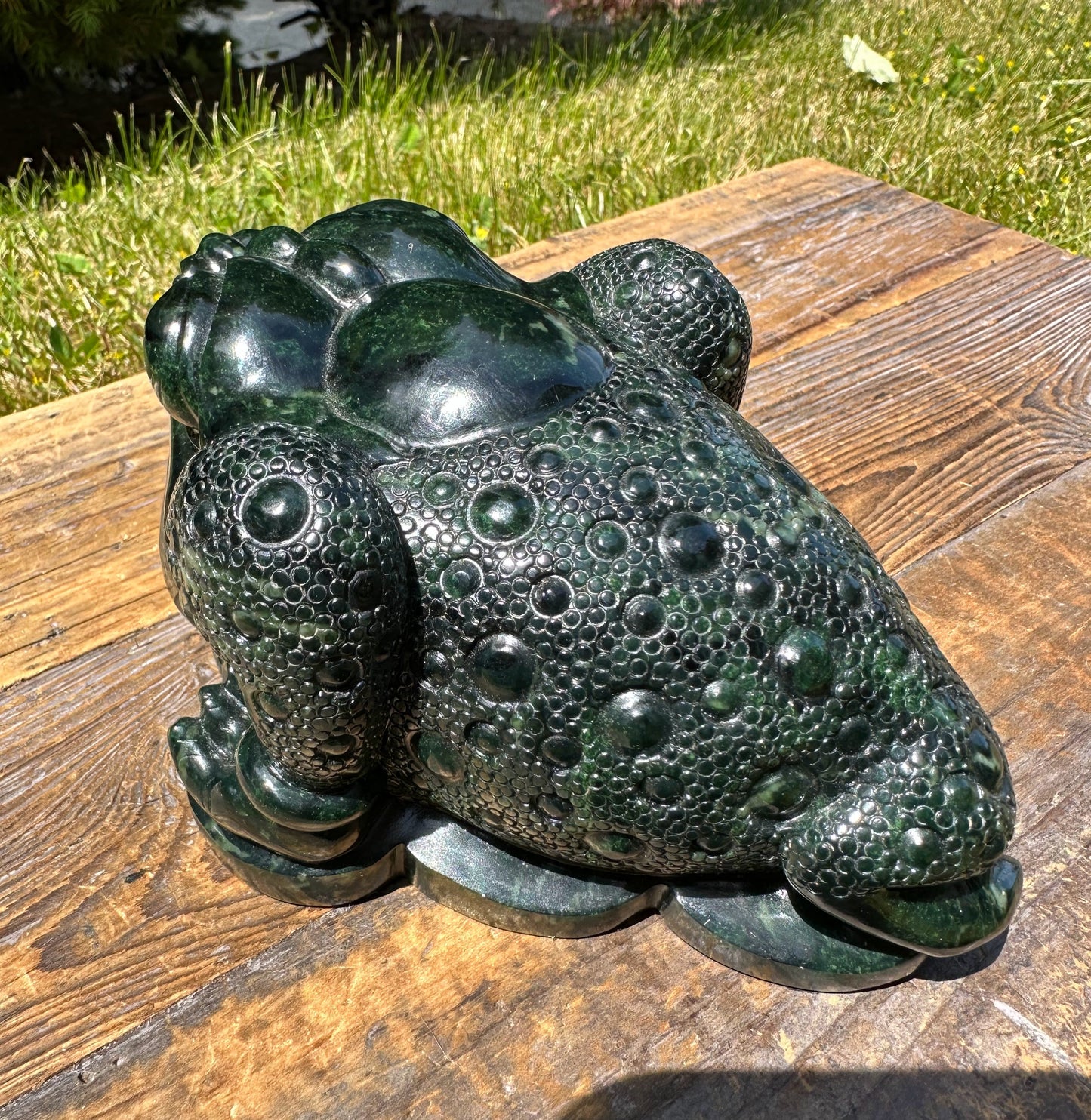 High Quality Dark Green Ogden Jade Toad* 5.25"