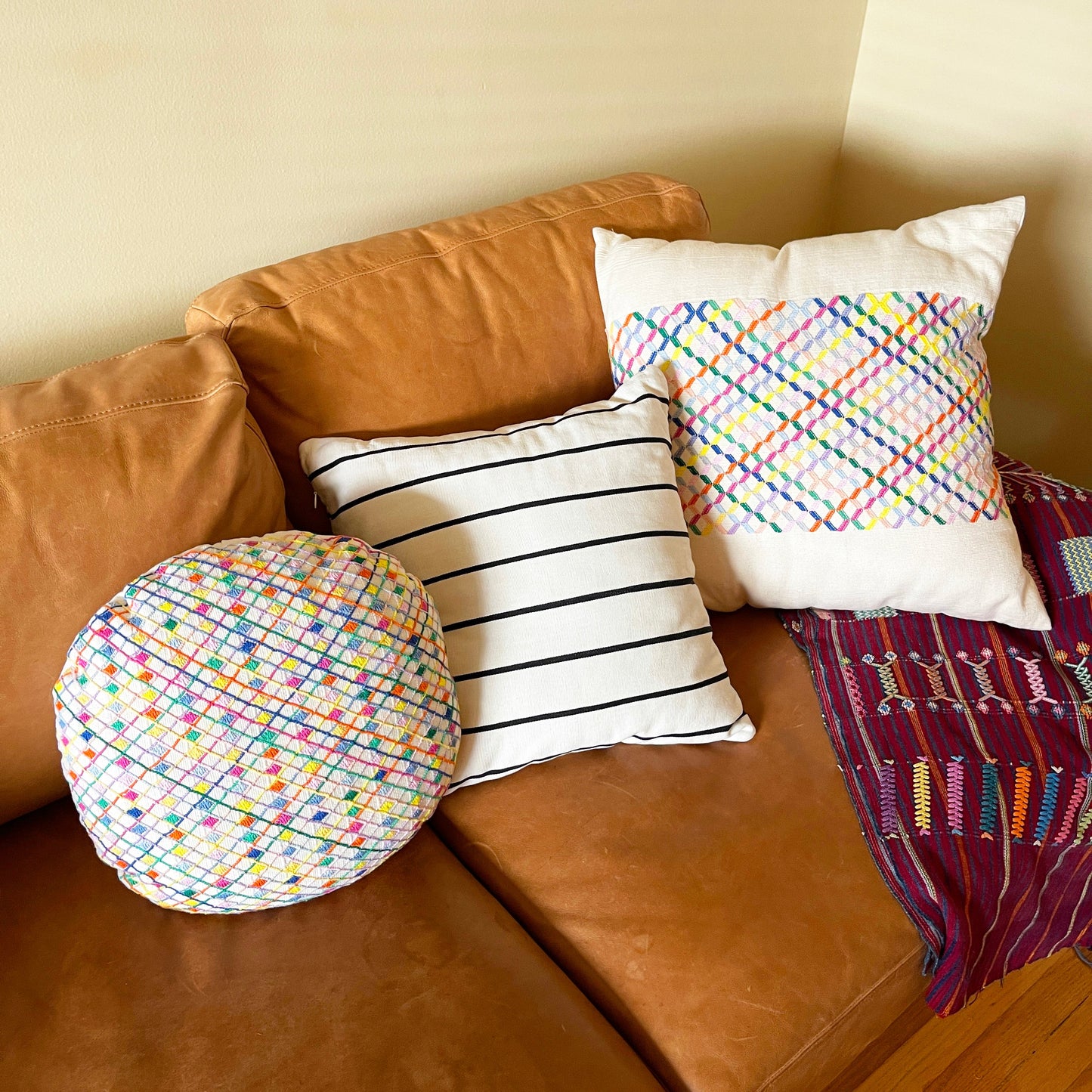 Cotzal Brocade Circle Pillow