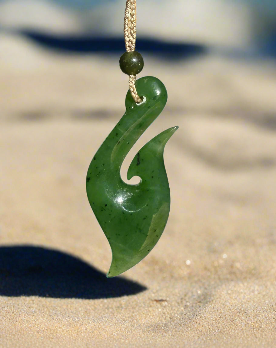 Jade Pendant, Fish Hook 2680