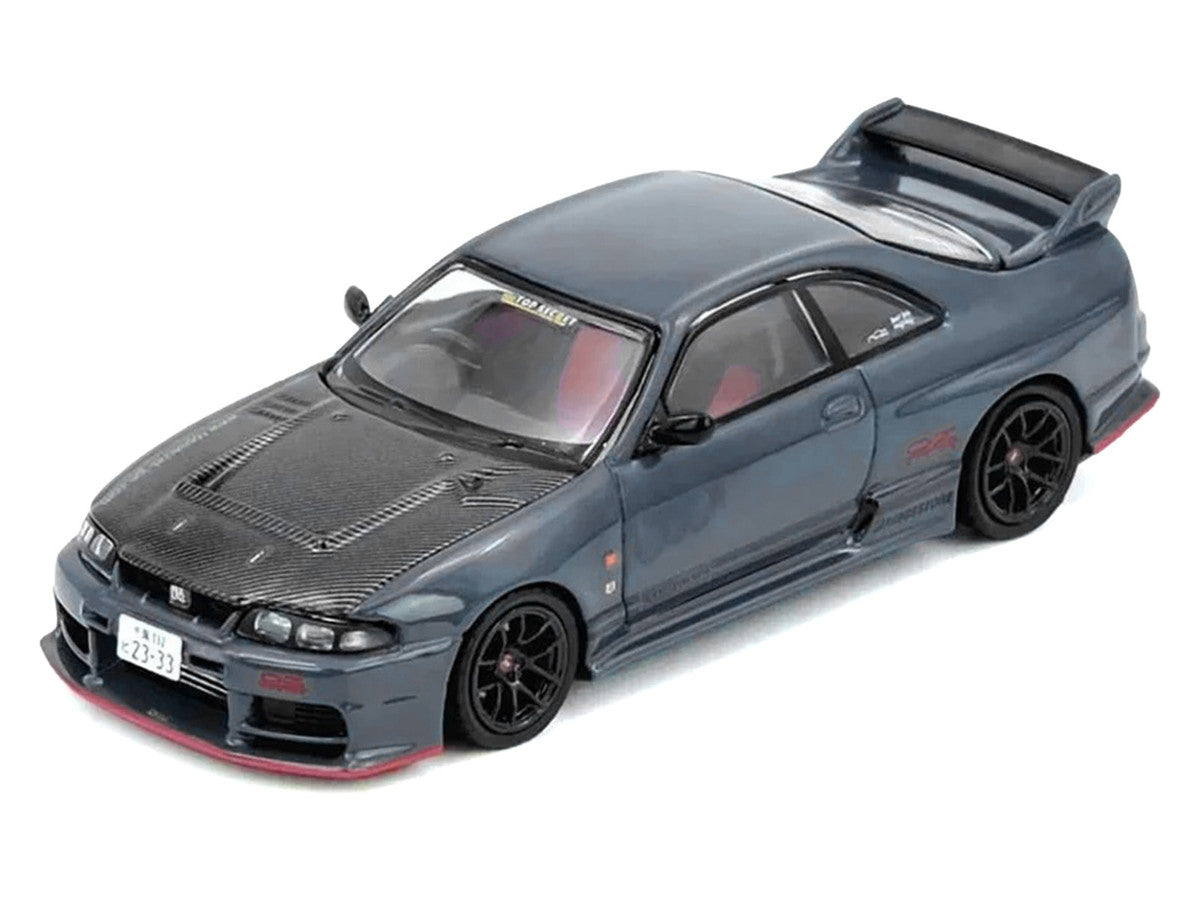 Nissan Top Secret Skyline GT-R (BCNR33) RHD (Right Hand Drive) Stealth Gray with Carbon Hood "Tokyo Auto Salon Hong Kong 2025 Event Edition" 1/64 Diecast Model Car by Inno Models